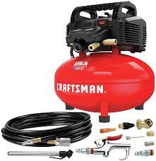 That depends on the size of an air compressor. Amazon Com Craftsman Air Compressor 6 Gallon Pancake Oil Free With 13 Piece Accessory Kit Cmec6150k Home Improvement