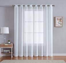Amazon Com Linenzone Grommet Semi Sheer 1 Extra Wide Patio Curtain Panel 102 Wide 96 Inch Long Ideal Fo White Sheer Curtains Curtains Sheer Curtains