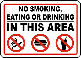 No eating or drinking within this area safety sign. No Smoking Eating Drinking In Area Sign D5727 By Safetysign Com