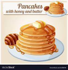 Pancakes With Honey And Butter Cartoon Royalty Free Vector Cartoon Pancakes Cookie Vector Food Clipart