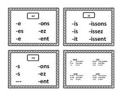 french verbs conjugation chart in present tense french