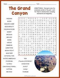 Crosswords containing the clue grand canyon sights. The Grand Canyon Word Search Worksheet By Puzzles To Print Tpt Grand Canyon Activities Grand Canyon Yosemite Activities