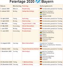 Die fett angezeigten sind die gesetzlichen feiertage in deutschland. Gesetzliche Feiertage Bayern 2020 Druckbarer 2021 Kalender