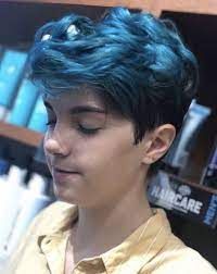 Ocean Blues Short Blue Hair Short Grunge Hair Pixie Haircut Color