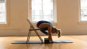 Play With Arm Balancing In This Tortoise Pose To Firefly Transition With A Chair Yoga Help Chair Yoga Iyengar