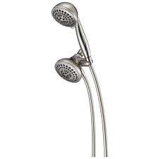 Delta Brushed Nickel 5 Spray Dual Shower Head Lowes Com In 2020 Dual Shower Heads Shower Heads Dual Shower