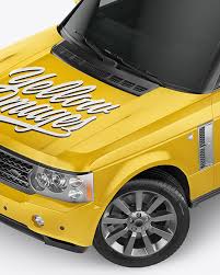 Download Crossover Suv Mockup Top Half Side View In Vehicle Mockups On Yellow Images Object Mockups PSD Mockup Templates