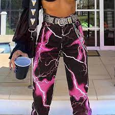Lightning Bolt Trousers Women S Electric All Over Print Etsy In 2021 Pants Women Fashion Streetwear Fashion Women Streetwear Outfit
