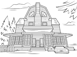 Haunted house coloring pages for adults. Scary Haunted House Coloring Page Free Printable Coloring Pages For Kids