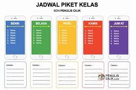 Cara Membuat Jadwal Piket Kelas Atau Piket Kerja Yang Lucu Unik Dan Kreatif Penulis Cilik Template Kreatif Kerja