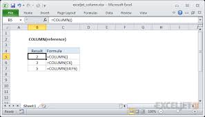 how to use the excel column function exceljet