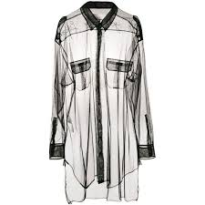 Maison Margiela Tulle Shirt Dress 1 400 Liked On Polyvore Featuring Dresses Black Button F Oversized T Shirt Dress High Low Shirt Dress Long Shirt Dress