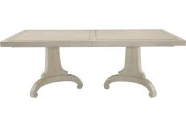 I tossed around a lot of ideas for mounting the columns to the pedestal base. Bernhardt Criteria 363 242g 363 244g Double Pedestal Dining Table With Stainless Steel Inlays Baer S Furniture Dining Tables