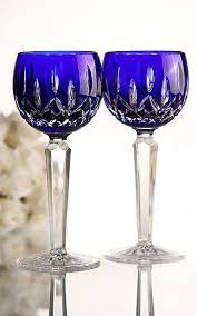 Shop for good quality and averil vase 9 8 crystal vase blue glassware blue glass. Waterford Lismore Cobalt Hock Wine Pair Crystal Classics