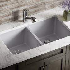 Free shipping · upgrade your home · name brands Reviews For Mr Direct Silver Quartz Granite 33 In Double Bowl Undermount Kitchen Sink With Strainers 802 S Bskt The Home Depot