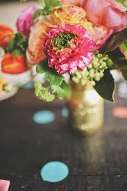 Coral And Turquoise Finch And Thistle Peach Gold Wedding Gold Mason Jars Flower Arrangements