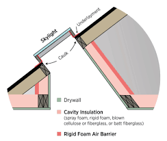 Flat ceilings require more drywall work than vaulted ceilings. How To Inspect The Skylight Shaft Wall Insulation Internachi