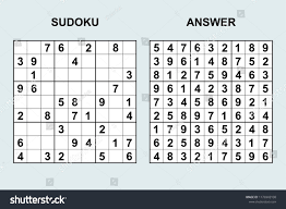 Vector Sudoku With Answer 172 Puzzle Game With Numbers