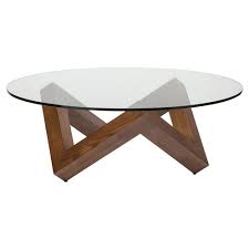 Shop now for our low price guarantee and expert service. Caesar Mid Century Modern Brown Wood Tempered Round Glass Round Coffee Table 41 W 50 W Kathy Kuo Home