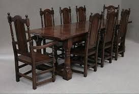 Oak Refectory Table Antique Style Handmade Gothic Kitchen Dark Wood Dining Table Oak Dining Room Set