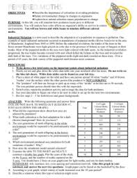 Answer key to student exploration natural selection. Peppered Moth Simulation Worksheet