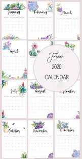 Free 2020 Calendar To Download My Sweet Things In 2020 Birthday Calender Calendar Vintage Calendar