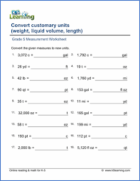Grade 5 Measurement Worksheets Free Printable K5 Learning