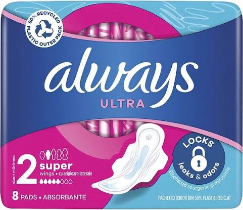 Always Ultra Super Plus - Sanitary Pads, 8pcs | MAKEUP