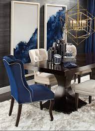 Elegant Dining Dakota Table Archer Chairs Gold Dining Room Luxury Dining Room Dining Room Blue