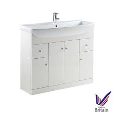 Gloss white floor standing door vanity unit & basin sink 600mm bathroom. Waste Floorstanding Gloss White Essentials 750mm Bathroom Vanity Unit Basin Sink Tap Wash Stands Vanity Units Home Kitchen Lpjj Digibulbe Fr