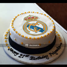 A simple 21st cake for a young real madrid football fan. Real Madrid Printed Birthday Cake