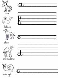 Écriture cursive grande section à imprimer : Fiches Ecriture Cursive Ecole Maternelle