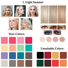 Light Summer Color Type Intermediate Between The Color Type Summer And Spring Appearance Is Lowly C Light Summer Color Palette Light Summer Summer Colors