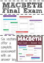 This Complete Test And Answer Key Assesses Students Complete Understanding Of Macbeth High School Literature English Language Arts Classroom Teaching Writing