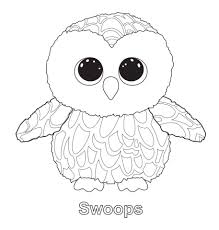 Swoops The Owl Ty Beanie Boo Beanie Boo Party Beanie Boo Birthdays Owl Coloring Pages