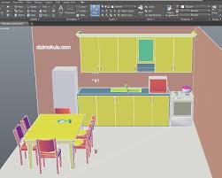 3 Boyutlu Mutfak Cizimi Autocad Dwg Dosyasi Mutfak Tasarim Cizim