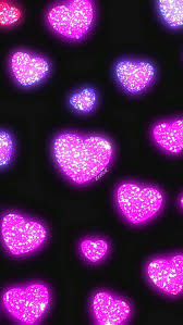 Sparkly Hearts Wallpaper Heart Wallpaper Black And Purple Wallpaper Purple Wallpaper