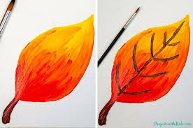How to paint fall oak leaves one easy stroke at a time. Beautiful Autumn Leaf Painting Idea For Kids Projects With Kids