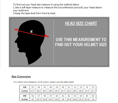 Unfolded Helmet Head Size Chart Biltwell Helmet Size Chart