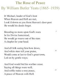 Poem The Rose Of Peace By William Butler Yeats 1865 1939