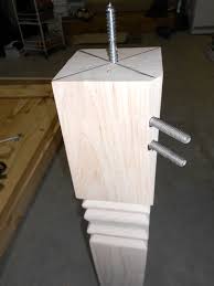 I Purchase Table Legs At Osborn Http Www Osbornewood Com 1141 Aspx I Added Hanger Bolts For Kerf Mount Corner Bra Wood Table Legs Table Legs Diy Furniture
