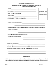 Bio data is short form of biographical data that shows all possible personal details of an individual. 18 Printable Biodata Format For Teacher Templates Fillable Samples In Pdf Word To Download Pdffiller