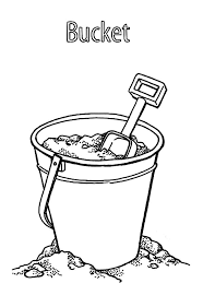 Color this beautiful image in the sunshine! Beach Sand Bucket Coloring Pages Best Place To Color Sand Buckets Beach Bucket Coloring Pages