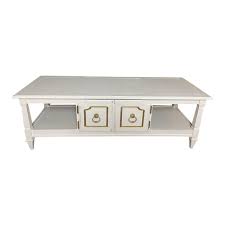 This scandinavian style table has thic. Mid Century Coffee Table Old White Two Doors Storage Chairish