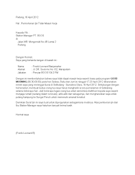 Demikian permohonan ini saya buat atas perkenan bapak diucapkan terima kasih. Surat Izin Tidak Masuk Kerja