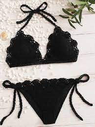 5,0 su 5 stelle 2. Costume Da Bagno Bikini Con Nodo Laterale Triangolo All Uncinetto Shein Italia