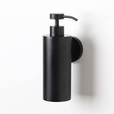 How to unlock a new lotion pump top. Wall Mounted Matte Black Soap Dispenser Contemporary Design