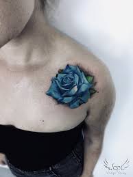Blue Rose Tattoo Realistic Rose Tattoo Tattoos Blue Rose Tattoos