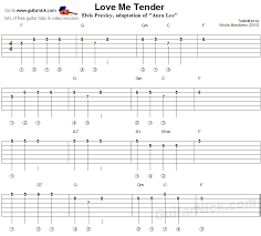 Love Me Tender Guitar Tab Chords Sheet Music Guitarnick Com Guitar Tabs Easy Guitar Guitar For Beginners