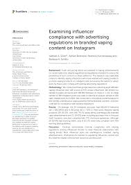PDF) Examining influencer compliance with advertising regulations in  branded vaping content